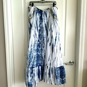 Tie Dye Studded Maxi Skirt Lined Sz XL